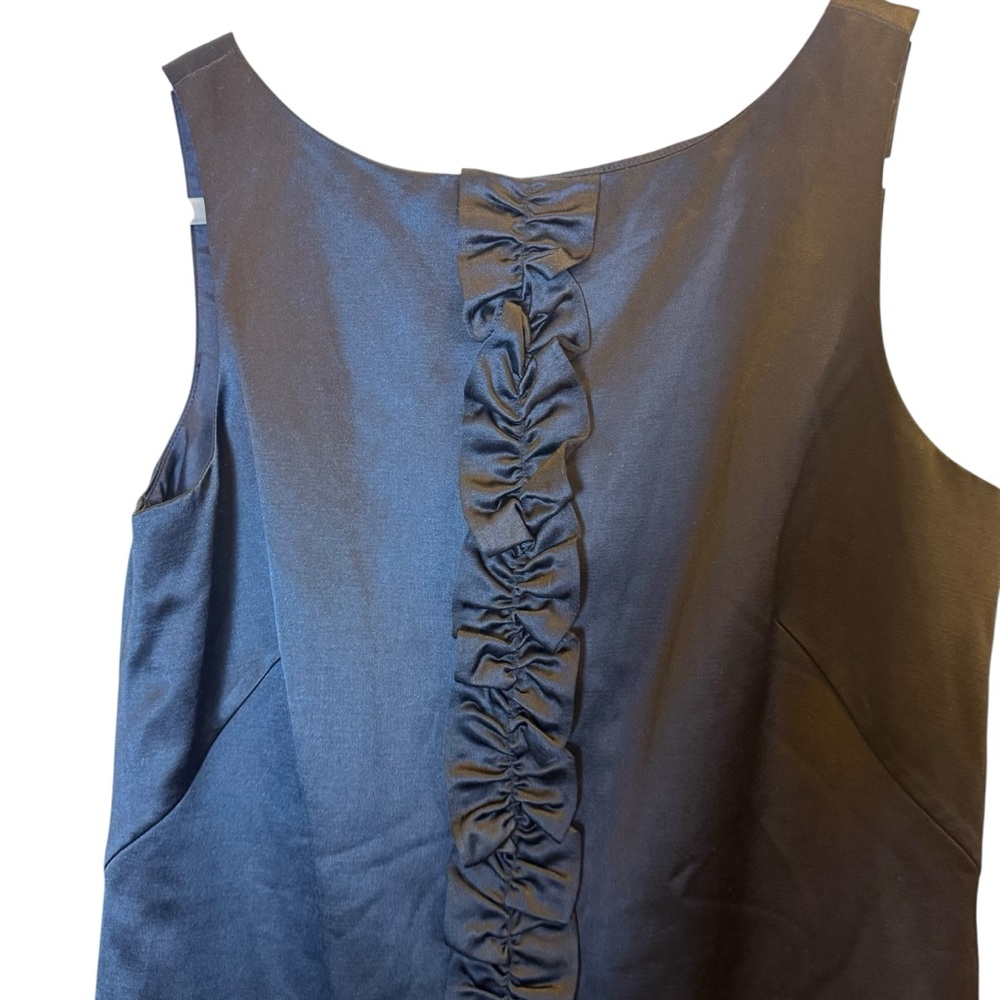 Lilly Pulitzer Black Tuxedo Ruffle Black Satin Dress sz 6 - Picture 2 of 8